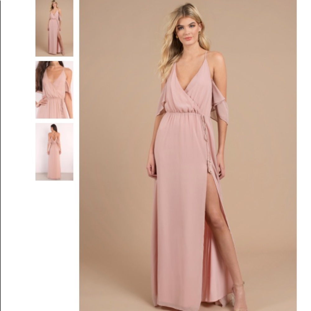 RHYTHM COLD SHOULDER MAXI DRESS IN ROSE